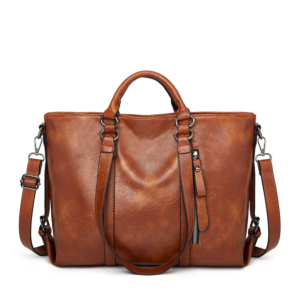 Spacious Leather Shoulder Bag for Women – Everyday Tote with Adjustable Strap & Interior Pockets for Work, Travel & Shopping | Thomler