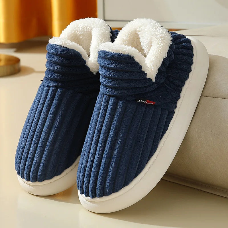 Plush Faux Fur House Slippers – Cozy Indoor Slide-On for Women & Men, Cushioned Footbed, Non-Slip Rubber Sole for Winter Loungewear | Thomler