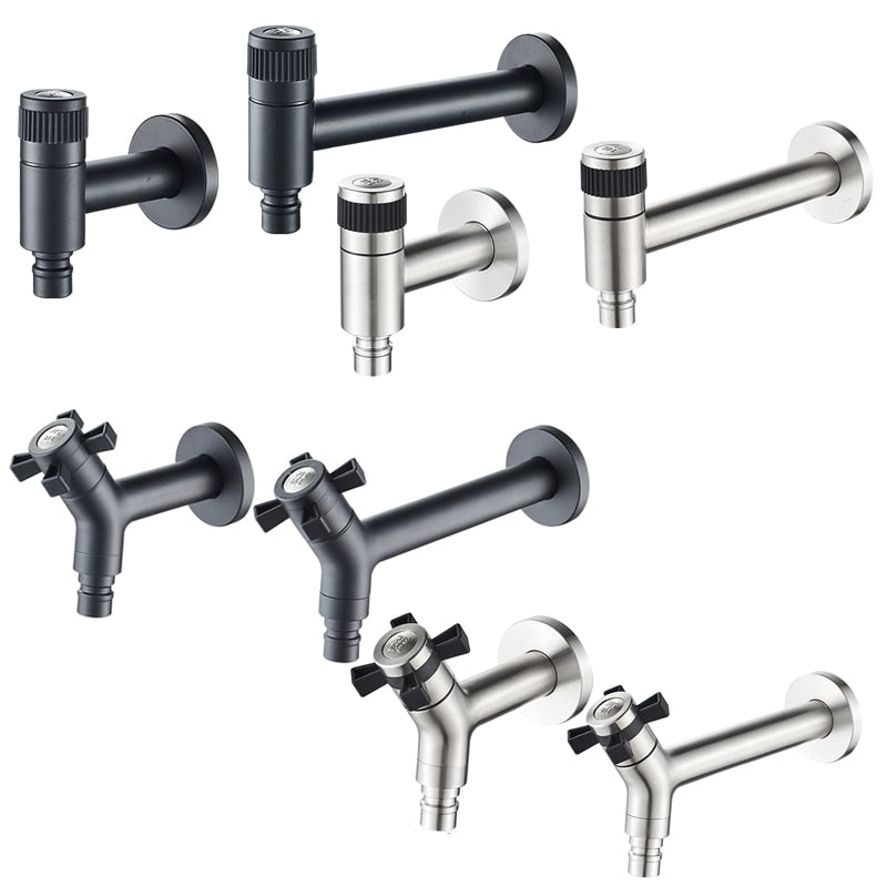 Wall-Mount Outdoor Garden Faucet | Cold Water Hose Spigot with Brass Valve & Stainless Steel Body for Yard, Patio & Balcony | Thomler
