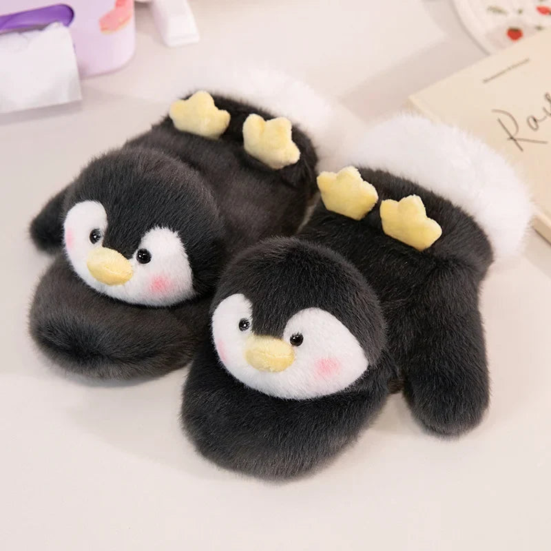 Adorable Plush Animal Winter Mittens for Kids & Adults – Soft Fleece Character Gloves with Cozy Warmth for Cold Weather | Thomler