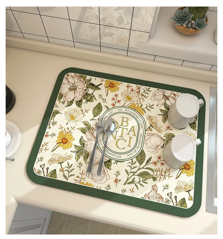Microfiber Kitchen Mat Non-Slip Water Absorbent Runner for Sink Floor Stove Area Home 20x24 Inch Fast Dry Washable | Thomler