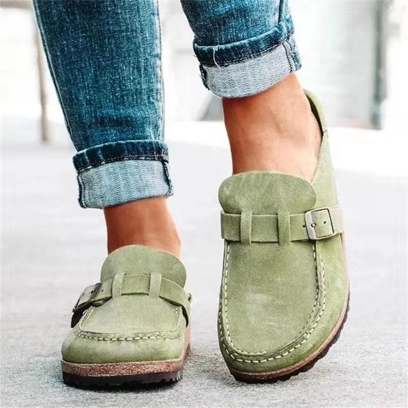 Women's Orthopedic Slide Sandals Suede Look Adjustable Buckle Slip-On Slides for Everyday Comfort Casual Summer Walking Footbed Support | Thomler