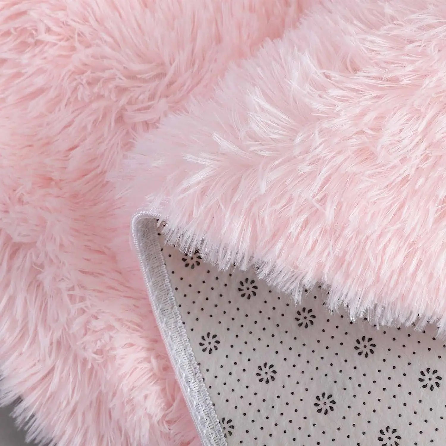 Round Rug Polyester Microfibre 100.0 cm Pink Children Play Area Shaggy Nursery Floor Mat Non Slip Memory Foam | Thomler