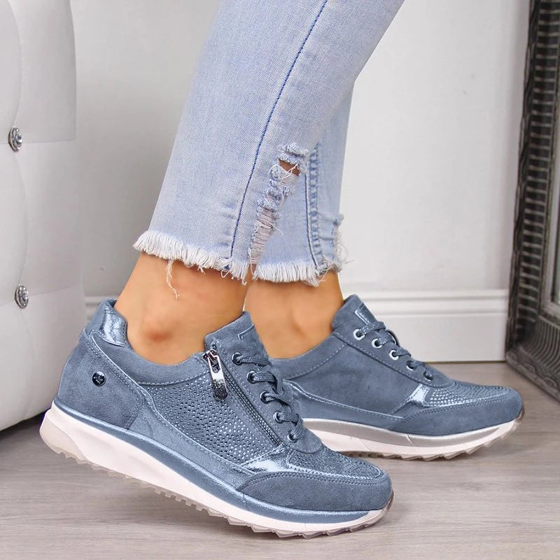 Women's Cushioned Walking Sneakers – Shock-Absorbing Orthopedic Support – Breathable Mesh Casual Shoes for All-Day Comfort | Thomler