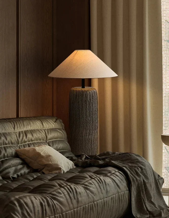 Handcrafted Ceramic Column Floor Lamp with Warm Glow for Living Room & Bedroom – Minimalist Design | Thomler
