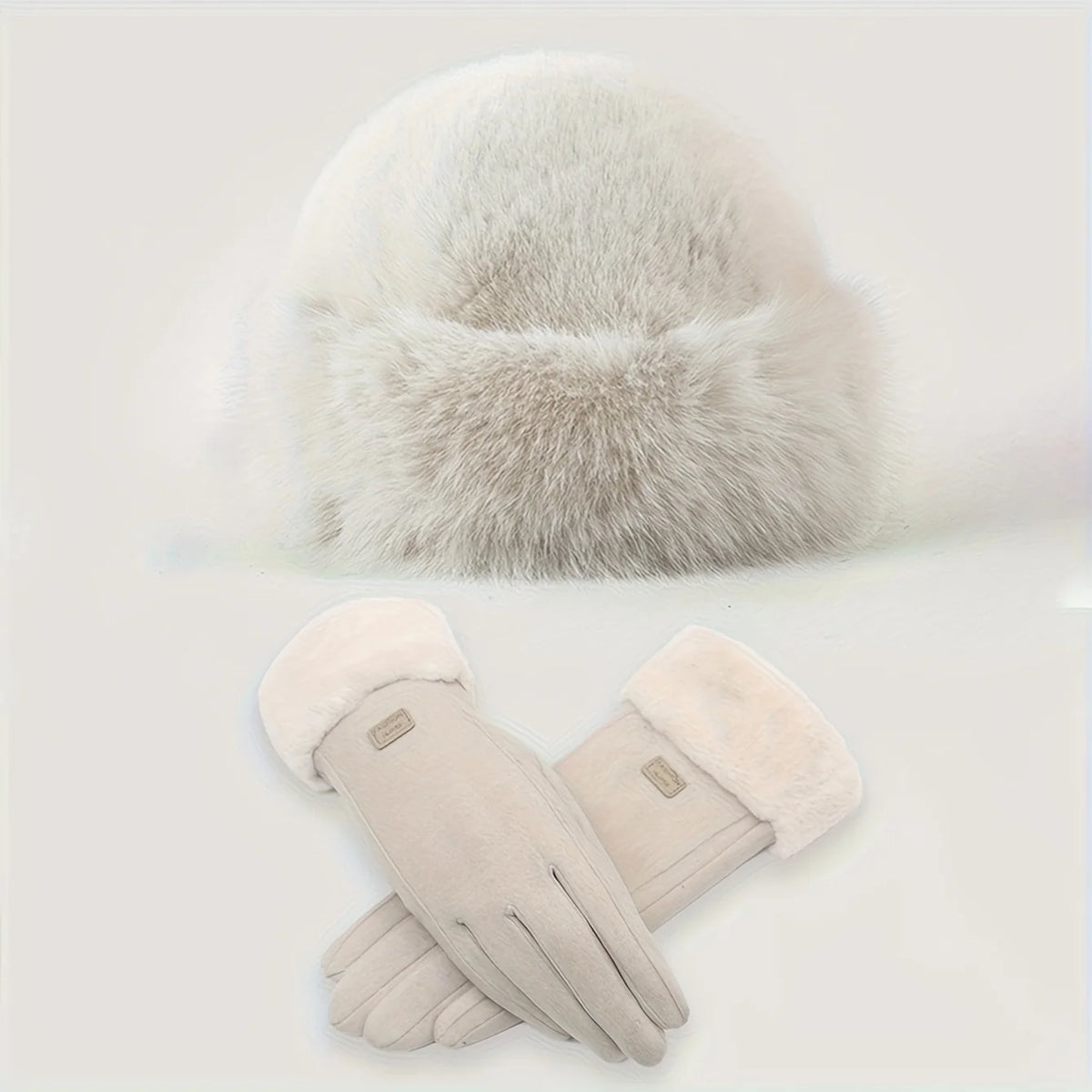 Cozy Plush Beanie & Gloves Set for Women – Soft Fleece Winter Warmth Essentials | Thomler