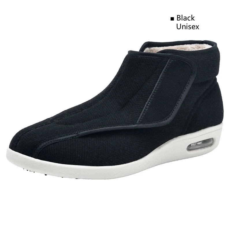 Extra Wide Adjustable Ankle Boots for Seniors – Plush Lined Non-Slip Winter Footwear for Swollen Feet & Diabetic Care | Thomler