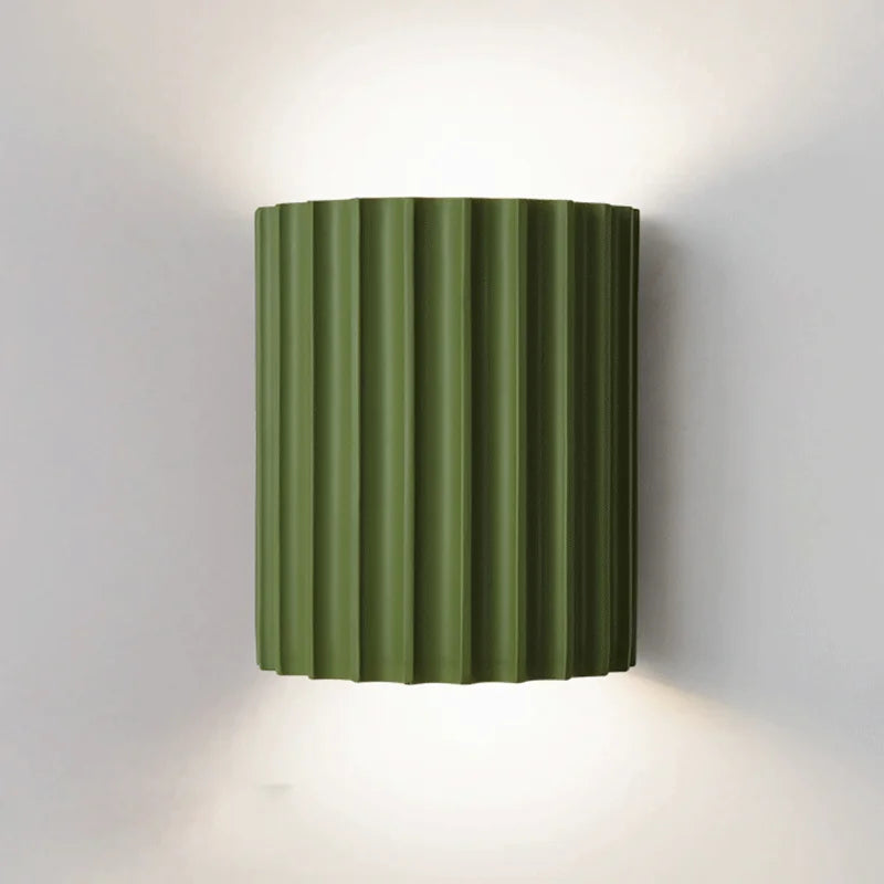 Wall Lamp Resin Ribbed 16.5 cm Up Down Indoor Living Room Bedroom Hallway Ambient Light Modern Sculptural Sconce | Thomler