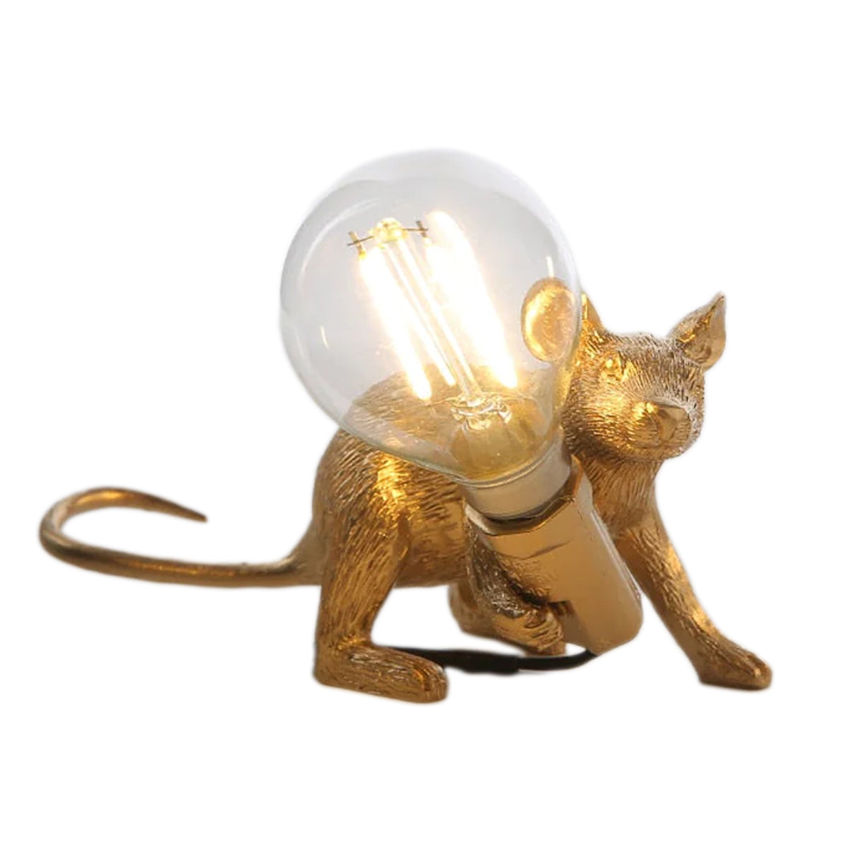 Whimsical Mouse Table Lamp with LED Light – Charming Resin Animal Décor for Bedroom, Living Room & Kids Room | Thomler