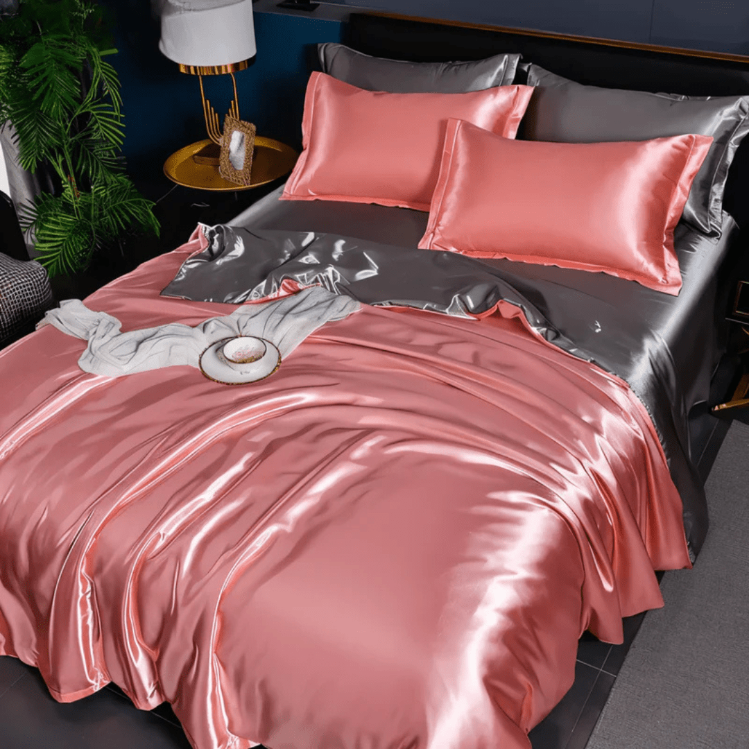 Duvet Cover Set Polyester Fiber Queen Size Smooth Silky Feel Bedroom Comfort Bedding Luxury Sheets | Thomler