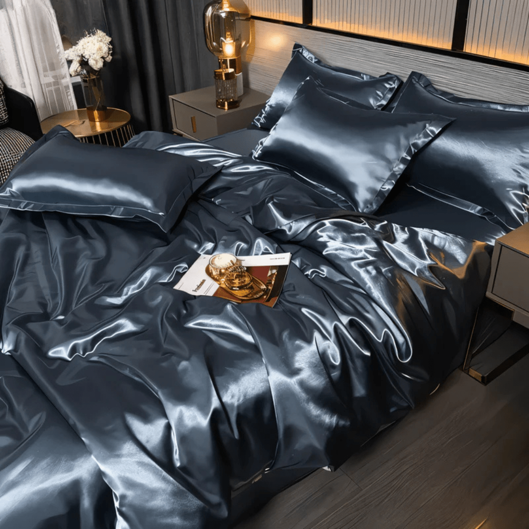 Duvet Cover Set Polyester Fiber Queen Size Smooth Silky Feel Bedroom Comfort Bedding Luxury Sheets | Thomler