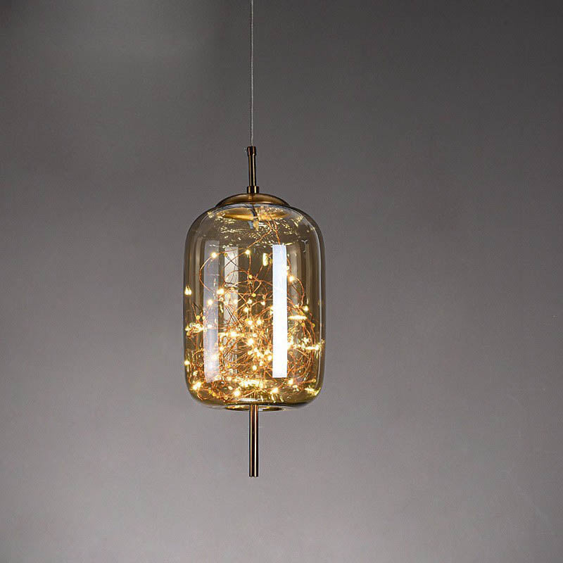 Glass Pendant Light with Adjustable Cord – Modern Minimalist Hanging Ceiling Fixture for Living Room, Bedroom & Dining | LED Ambient | Thomler