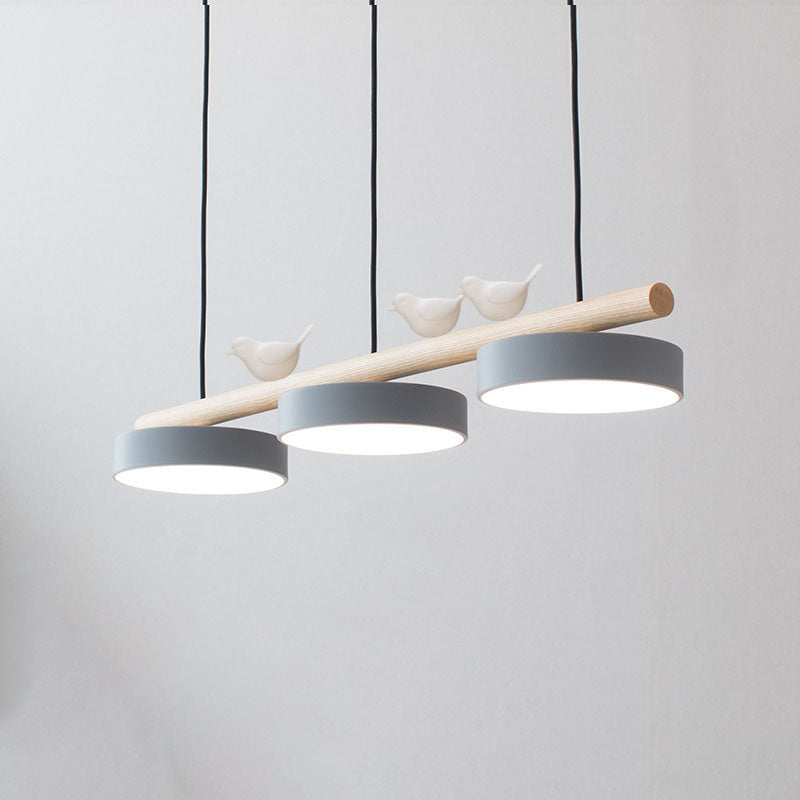 Chandelier Iron Wood Resin 36W 31.5 in Modern Living Room Bedroom Hallway Lighting Adjustable LED 3-Color Temperature | Thomler