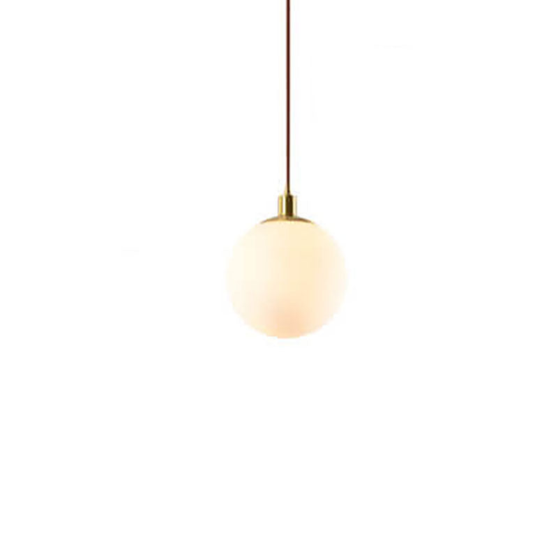 Pendant Light Glass 9.8 in Adjustable White Gold Hallway Living Room Bedroom Lighting Fixture Modern Hanging Lamp | Thomler
