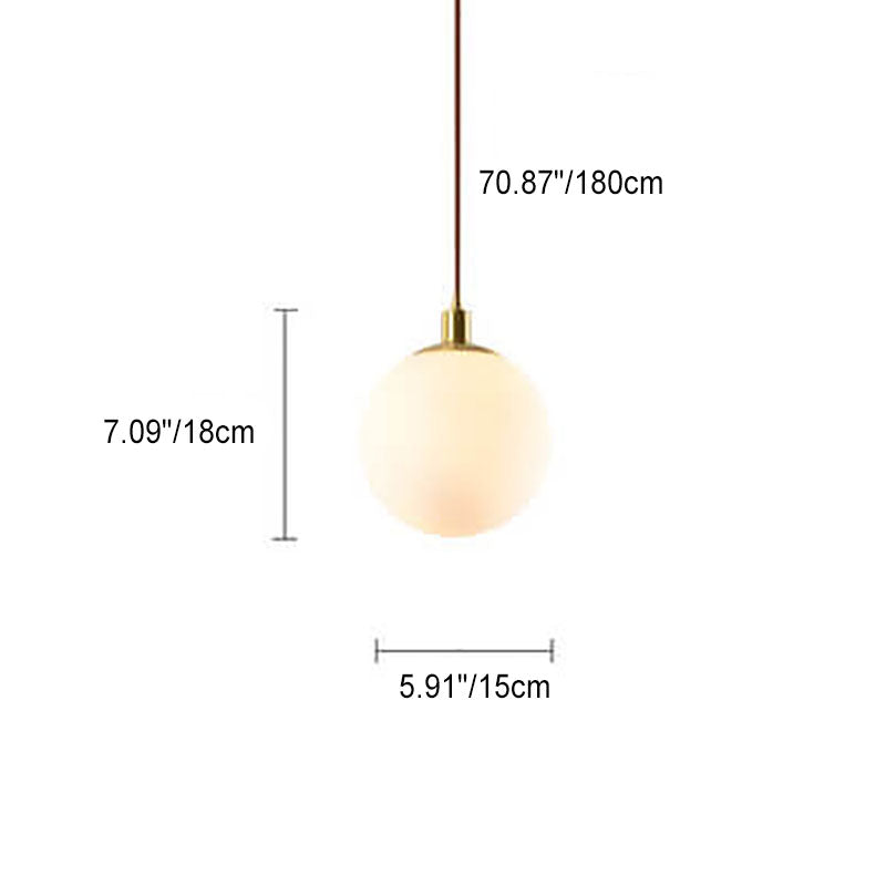 Pendant Light Glass 9.8 in Adjustable White Gold Hallway Living Room Bedroom Lighting Fixture Modern Hanging Lamp | Thomler