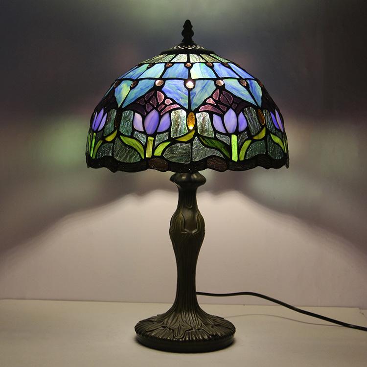 Tiffany Tafellamp Buntglas Klassiek 45cm E26 Glas Metaal Woonkamer | Sansoti