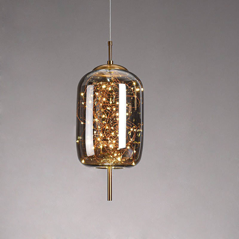 Glass Pendant Light with Adjustable Cord – Modern Minimalist Hanging Ceiling Fixture for Living Room, Bedroom & Dining | LED Ambient | Thomler