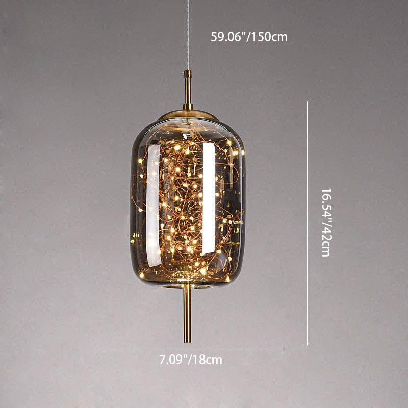Glass Pendant Light with Adjustable Cord – Modern Minimalist Hanging Ceiling Fixture for Living Room, Bedroom & Dining | LED Ambient | Thomler