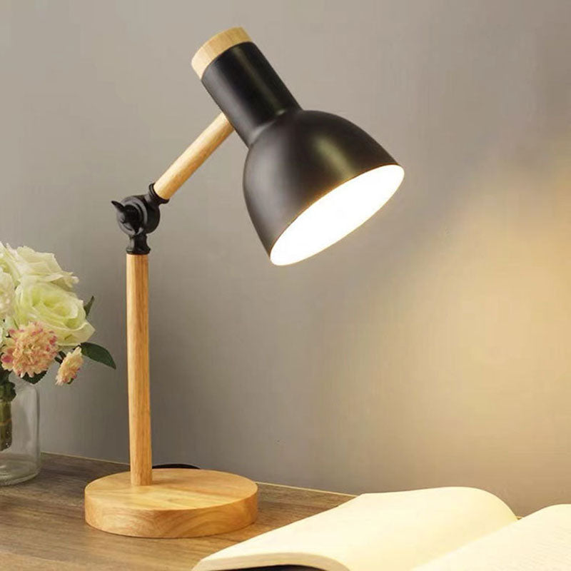 Nordic Wood & Metal Desk Lamp – Modern Minimalist Task Light for Home Office & Study – E26 Socket, Adjustable Reading Light – 5 Stylish | Thomler