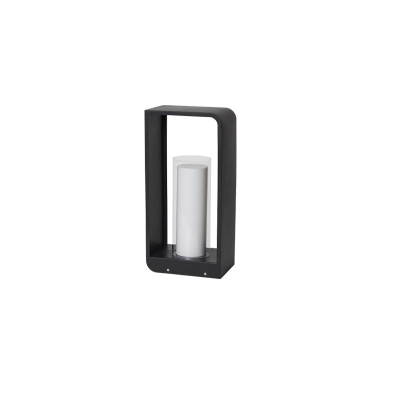 Outdoor Cube Post Light Black Steel LED Garden Pathway Stake for Yard Patio Walkway Deck Solar & Hardwired | Thomler