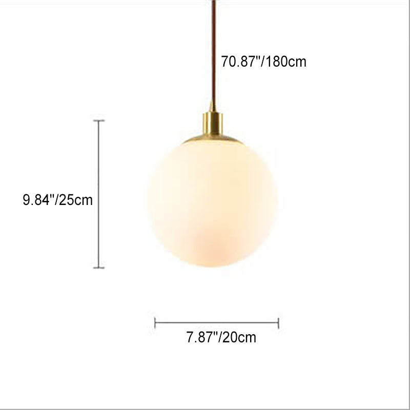 Pendant Light Glass 9.8 in Adjustable White Gold Hallway Living Room Bedroom Lighting Fixture Modern Hanging Lamp | Thomler