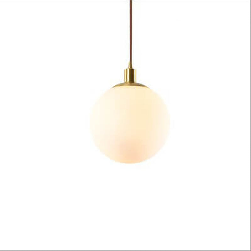 Pendant Light Glass 9.8 in Adjustable White Gold Hallway Living Room Bedroom Lighting Fixture Modern Hanging Lamp | Thomler
