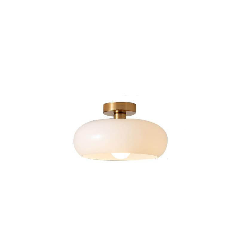Spherical Glass Ceiling Fixture with Metallic Finish – Contemporary Single-Bulb Lighting for Living Room, Bedroom & Entryway | Thomler