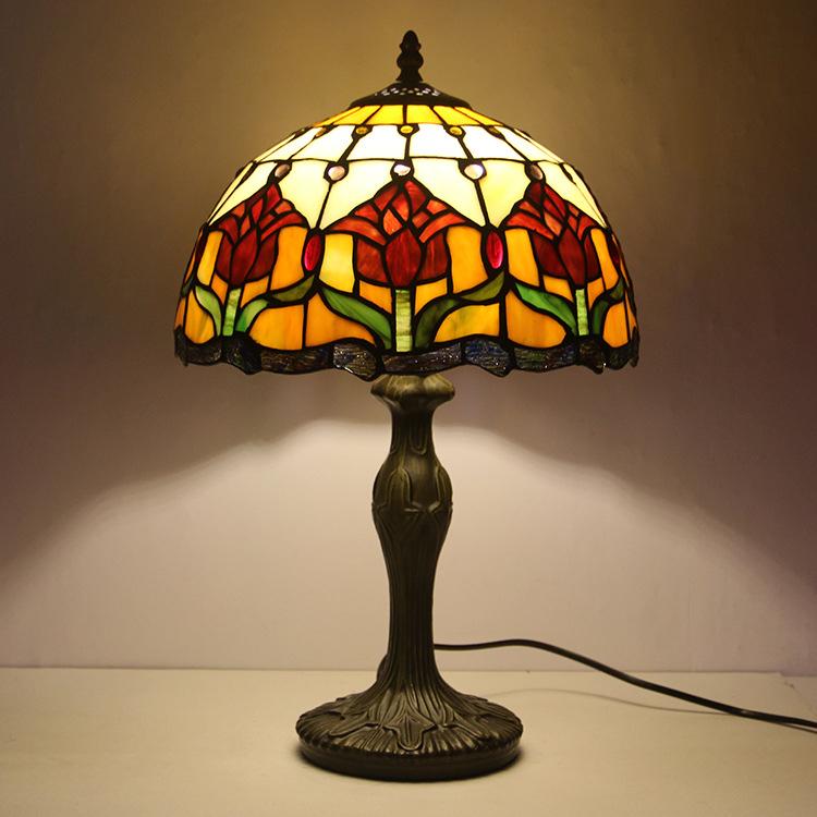 Tiffany Tafellamp Buntglas Klassiek 45cm E26 Glas Metaal Woonkamer | Sansoti