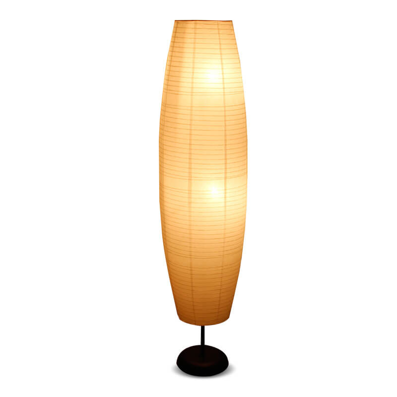 Floor Lamp Paper Shade 53.9 in Two Light White Black Bedroom Living Room Modern Standing Lighting | Thomler