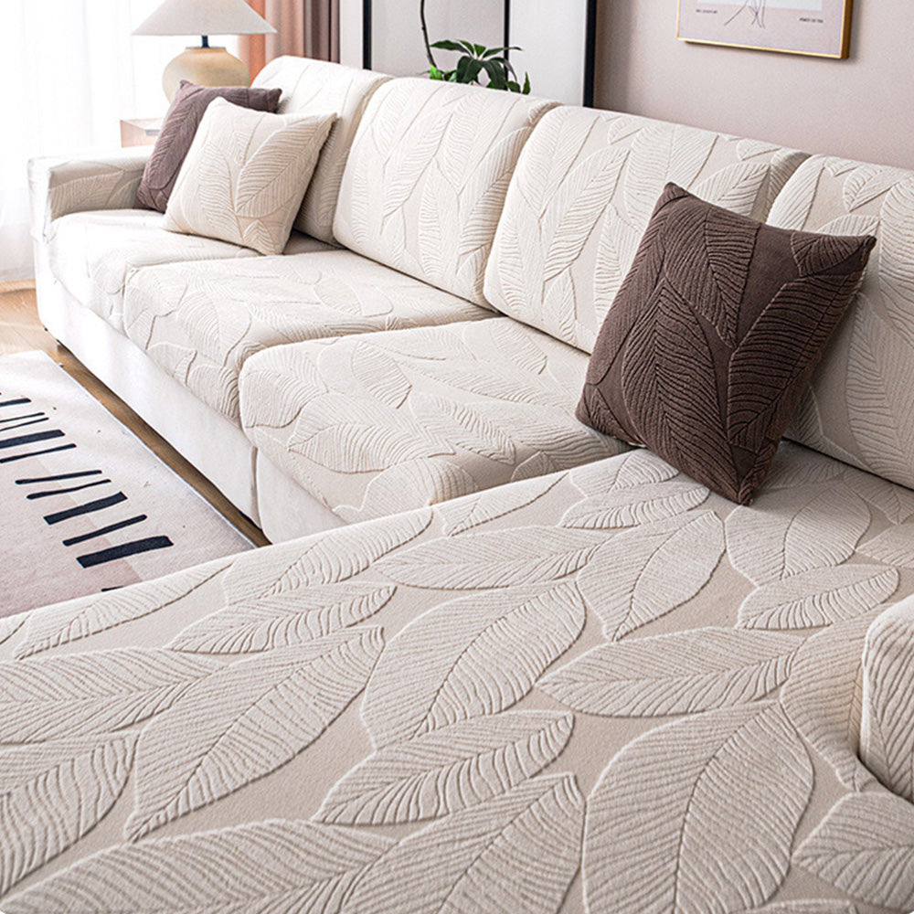 Stretch Velvet Couch Slipcover with Botanical Print – Stain-Proof & Pet-Friendly | Thomler