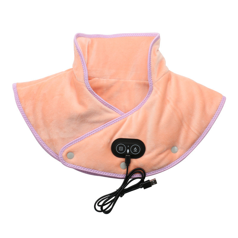 USB Heated Shoulder & Neck Wrap with Vibration Massage | 3 Temperature Settings for Home, Office & Travel Pain Relief | Thomler