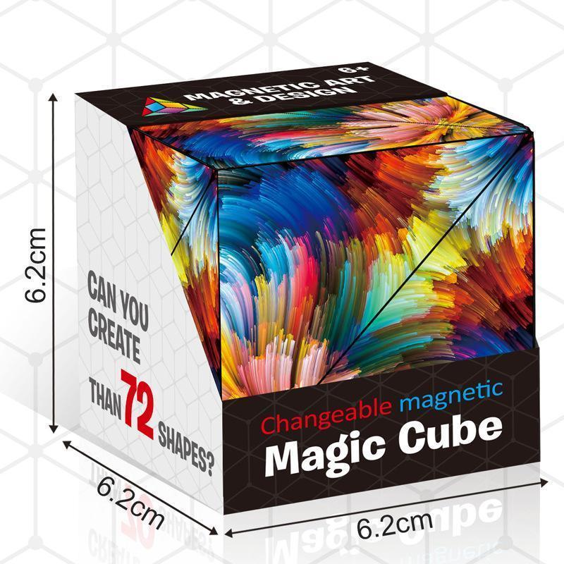Magnetic Shape-Shifting Fidget Cube Puzzle Toy | Transforming Sensory Block for Stress Relief & Focus | Colorful Folding Brain Teaser for | Thomler