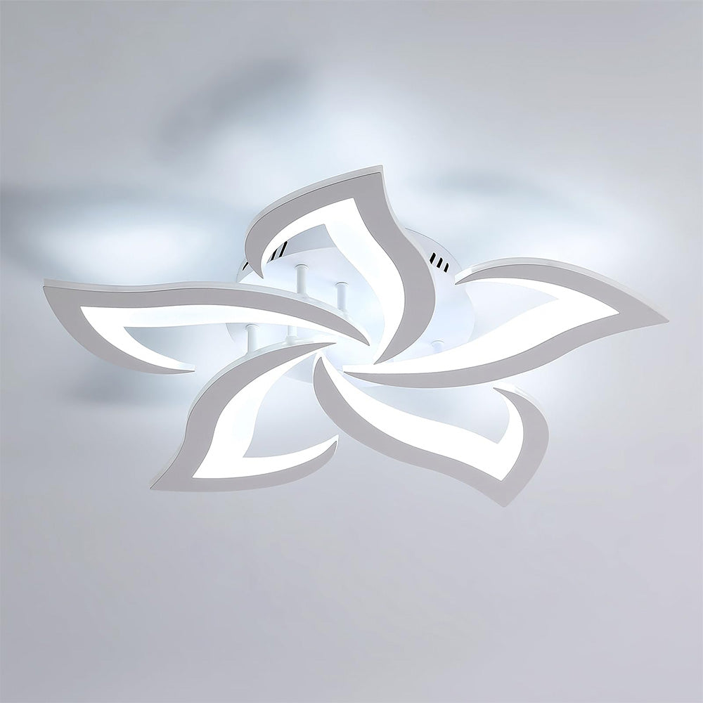 Ceiling Lamp Metal Acrylic 55.0 cm Black LED Living Room Bedroom Floral Flush Mount Lighting | Thomler