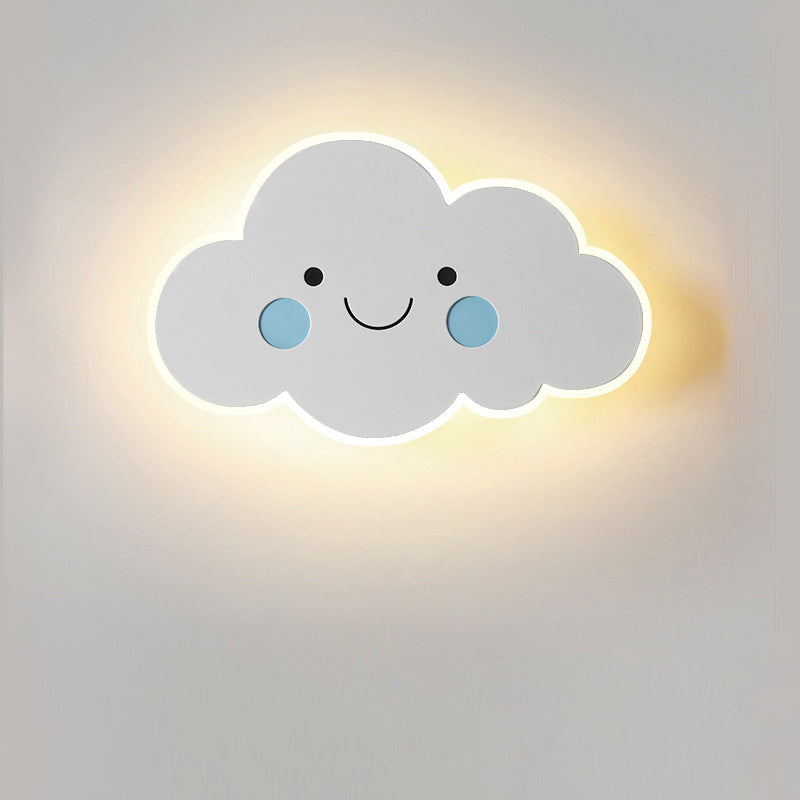 Cloud-Shaped LED Wall Sconce – Modern Metal & Acrylic Light Fixture for Bedroom, Nursery & Living Room – Hardwired White, Pink or Blue | Thomler