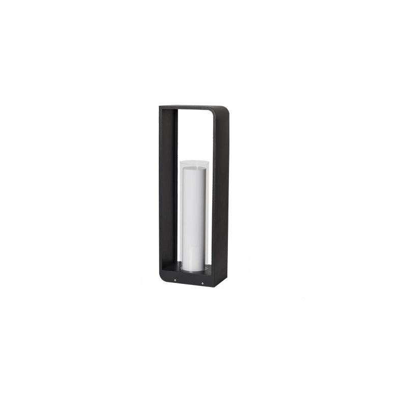 Outdoor Cube Post Light Black Steel LED Garden Pathway Stake for Yard Patio Walkway Deck Solar & Hardwired | Thomler