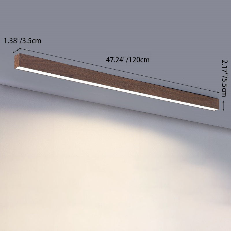 Hardwired Linear LED Ceiling Light with Natural Aluminum Frame & Acrylic Diffuser for Living Room, Bedroom & Entryway | Thomler