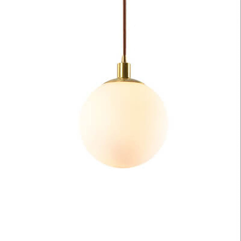 Pendant Light Glass 9.8 in Adjustable White Gold Hallway Living Room Bedroom Lighting Fixture Modern Hanging Lamp | Thomler