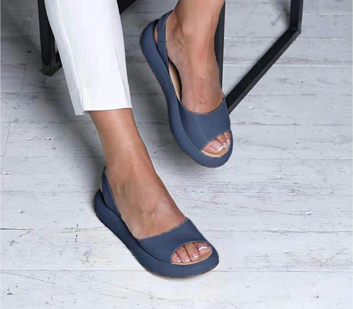 Women's Flat Sandals Open-Toe Summer Footwear Casual Beach Slides for Walking | Thomler