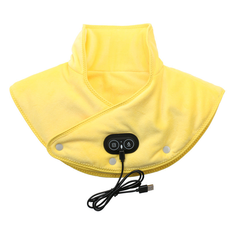 USB Heated Shoulder & Neck Wrap with Vibration Massage | 3 Temperature Settings for Home, Office & Travel Pain Relief | Thomler