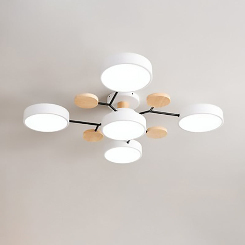 Modern Molecular LED Ceiling Light – Scandinavian Wood & Metal Flush Mount for Living Room, Bedroom & Kitchen | Thomler