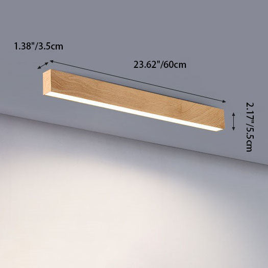 Hardwired Linear LED Ceiling Light with Natural Aluminum Frame & Acrylic Diffuser for Living Room, Bedroom & Entryway | Thomler
