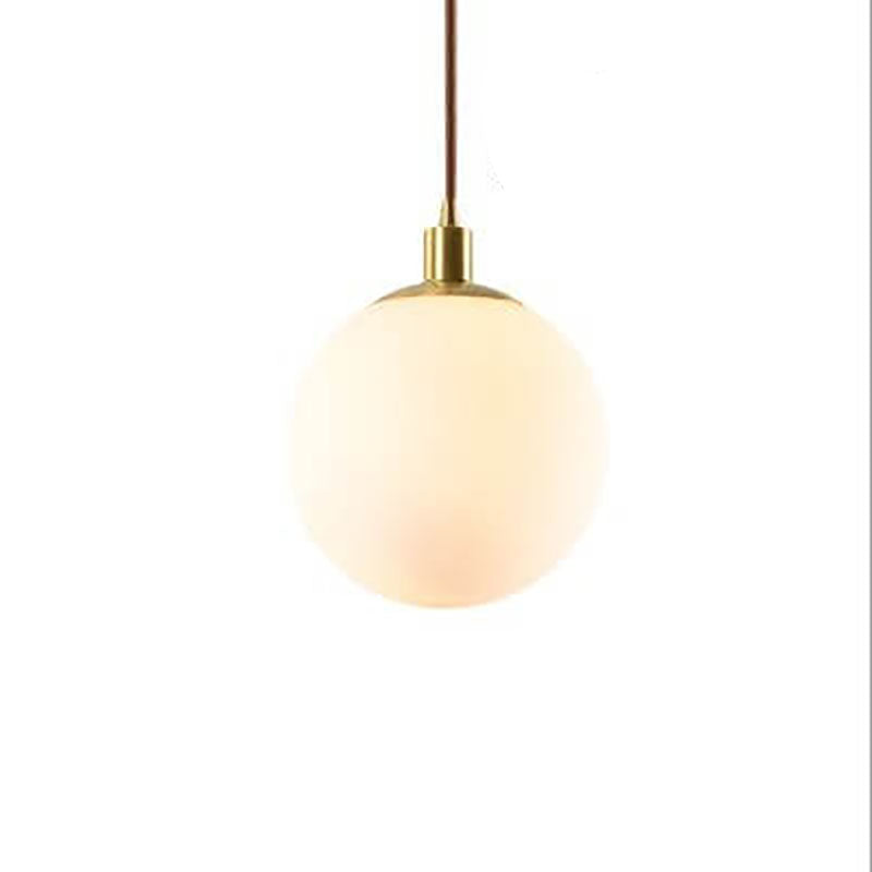 Pendant Light Glass 9.8 in Adjustable White Gold Hallway Living Room Bedroom Lighting Fixture Modern Hanging Lamp | Thomler