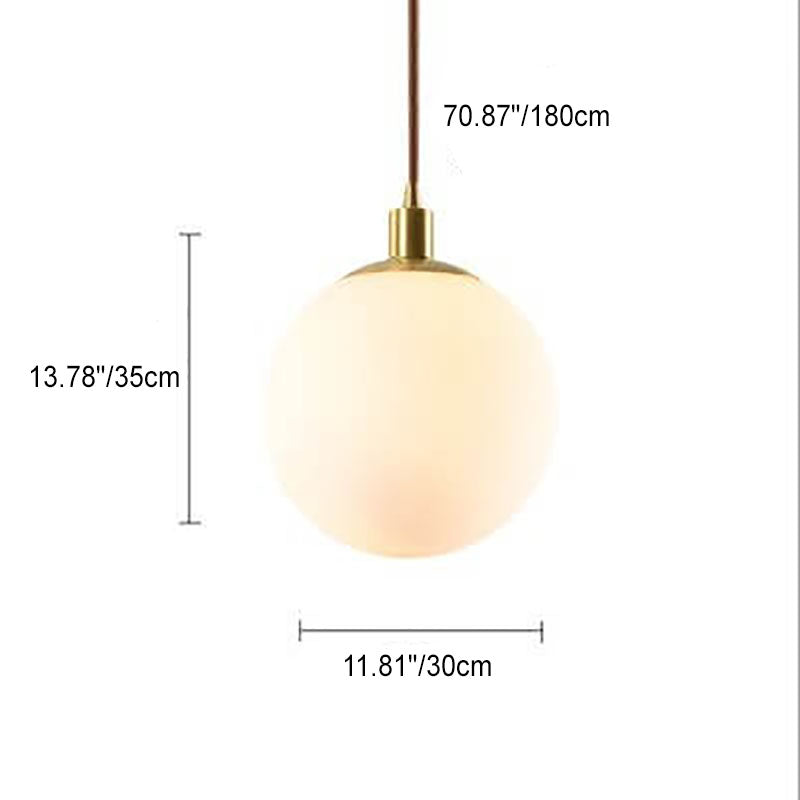 Pendant Light Glass 9.8 in Adjustable White Gold Hallway Living Room Bedroom Lighting Fixture Modern Hanging Lamp | Thomler