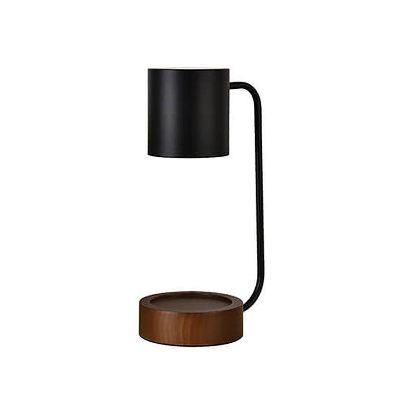 Flameless Scented Wax Warmer Lamp with Wood Base & Dimmable Ambient Light for Bedroom Living Room | Thomler