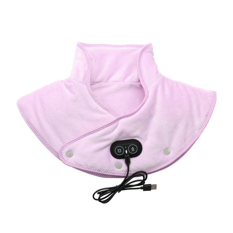 USB Heated Shoulder & Neck Wrap with Vibration Massage | 3 Temperature Settings for Home, Office & Travel Pain Relief | Thomler