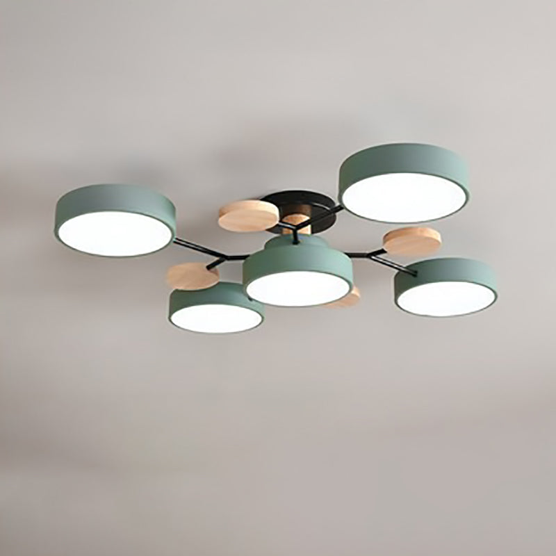 Modern Molecular LED Ceiling Light – Scandinavian Wood & Metal Flush Mount for Living Room, Bedroom & Kitchen | Thomler