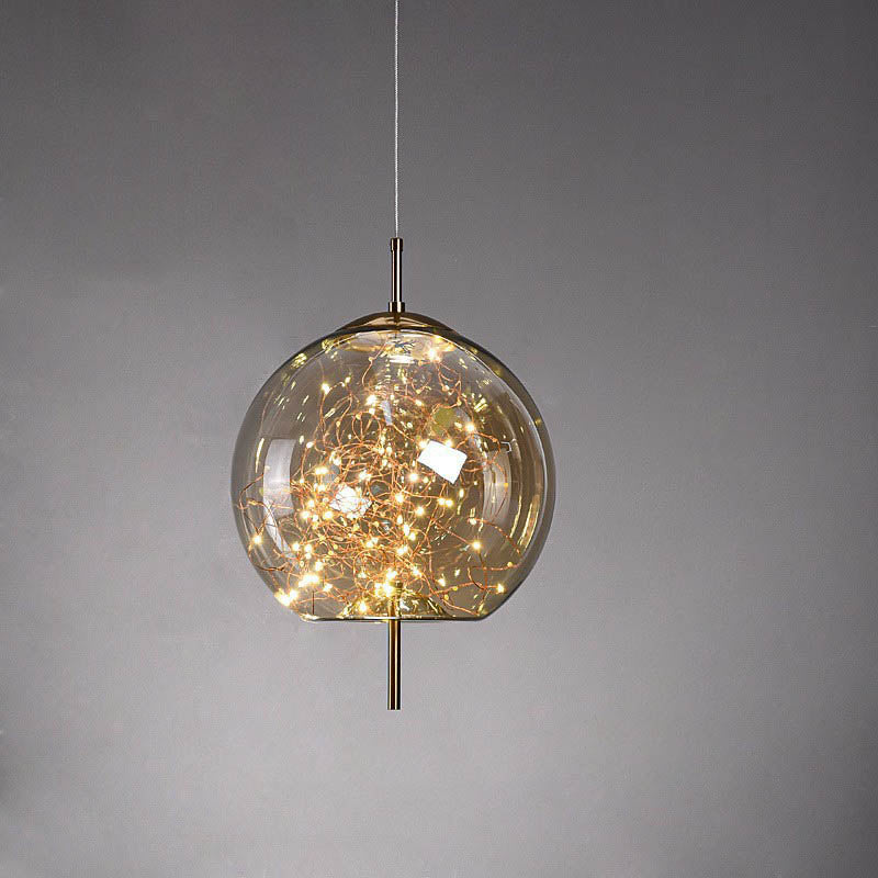 Glass Pendant Light with Adjustable Cord – Modern Minimalist Hanging Ceiling Fixture for Living Room, Bedroom & Dining | LED Ambient | Thomler