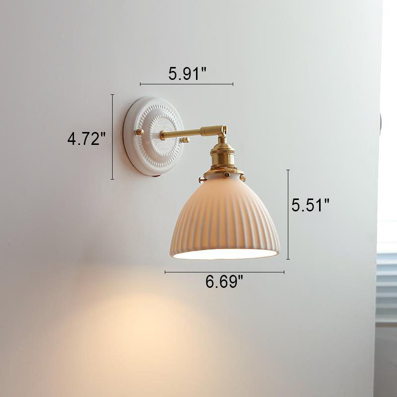 Wall Lamp Ceramic Brass 8.9 in Modern Bedside Living Room Study LED Incandescent Fluorescent Lighting | Thomler