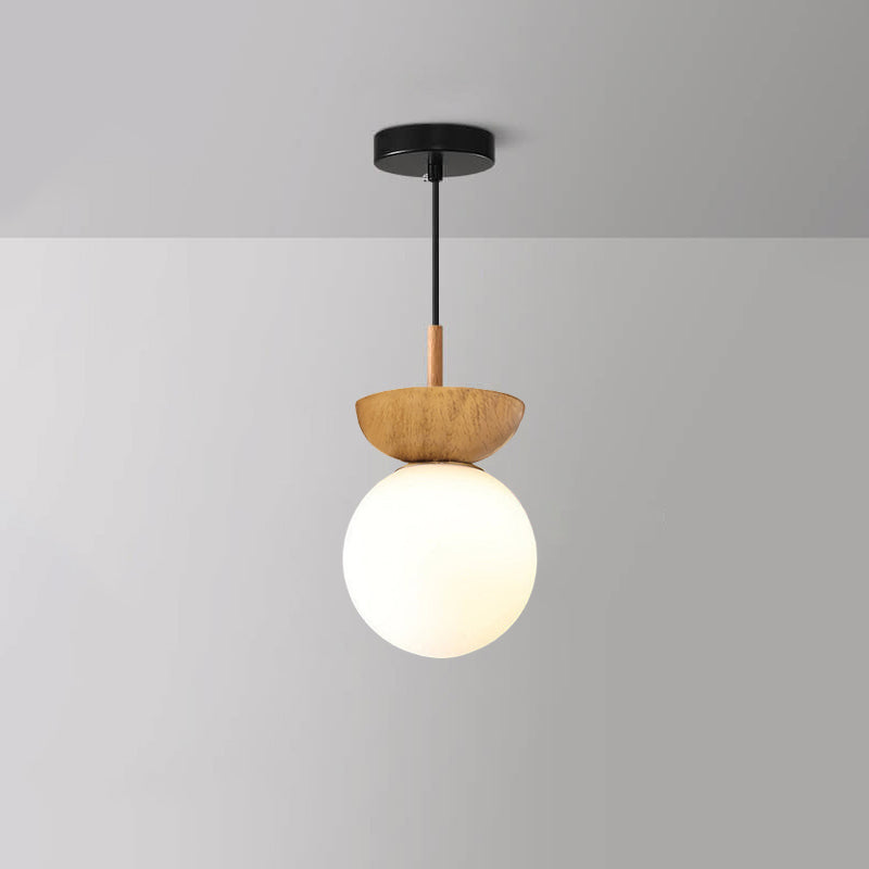 Spherical Glass Ceiling Light with Metal Frame - Contemporary Hardwired Fixture for Bedroom, Entryway & Hallway - G9 Socket | Thomler