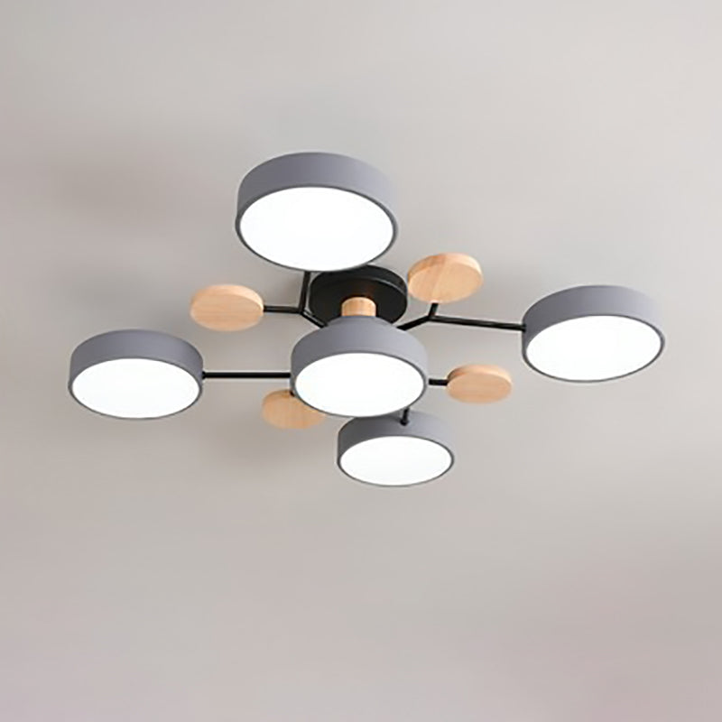 Modern Branch Sphere Semi-Flush Ceiling Light with Integrated LED for Bedrooms & Living Spaces | Thomler